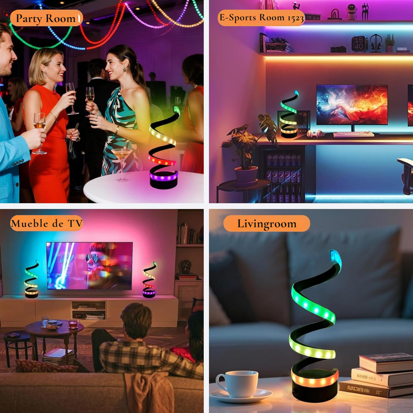 Lámpara Espiral Arcoíris